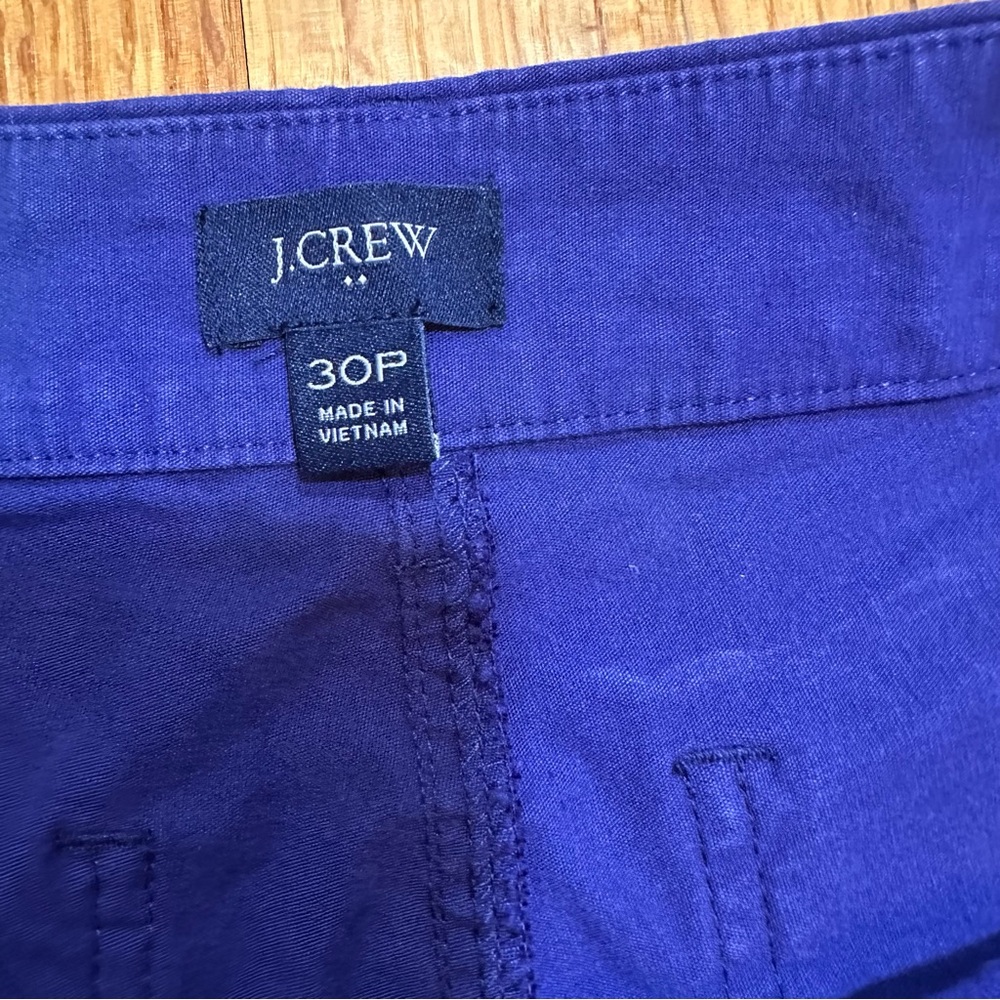 J. Crew Wide Leg Pants Womens 30P Purple Cotton Linen Stretch Patch Pockets (d4) - Picture 12 of 12